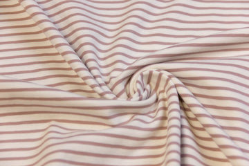 Jersey mit Streifen, weiß, malve, 0,5 m